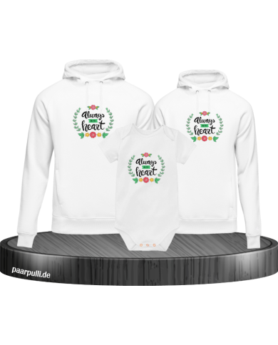 Always in my Heart 3er Hoodies mit Baby Body Always in my Heart 3er Hoodies mit Baby Body