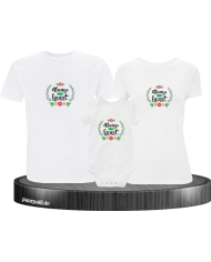 Always in my Heart 3er Familienset T-Shirts mit  Babybody