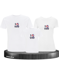 I Love You 3er Familienset T-Shirts