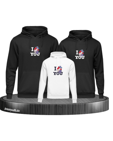 I Love You 3er Hoodies I Love You 3er Hoodies