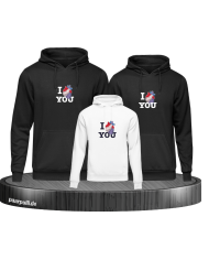 I Love You 3er Hoodies