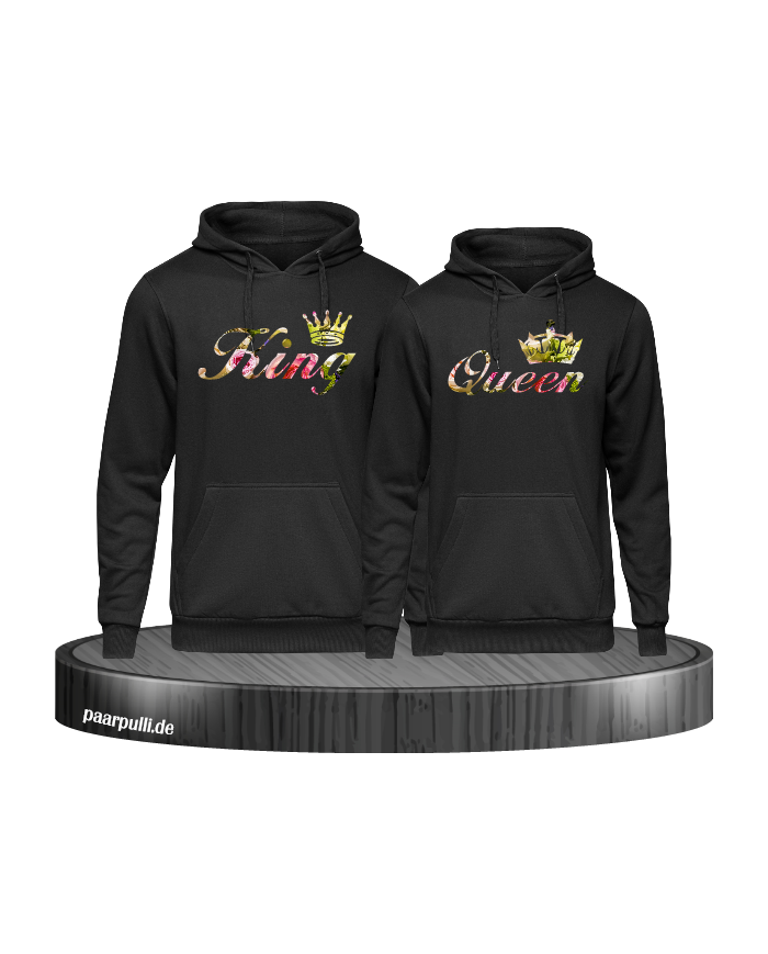 King Queen Partnerlook mit Blumenmuster