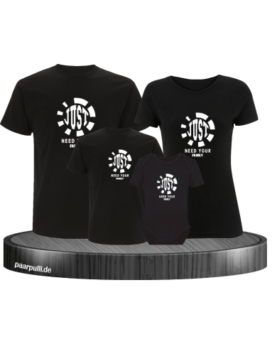 Just need your Family 4er Familienset T-Shirts mit Babybody