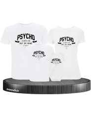 Psycho out of mind Family 4er Familienset T-Shirts mit Babybody