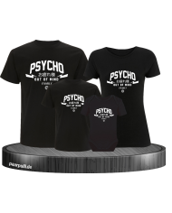 Psycho out of mind Family 4er Familienset T-Shirts mit Babybody