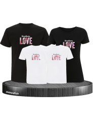 Love Flower mit Wunschname Familienlook