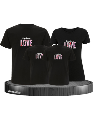 Love Flower mit Wunschname Familienlook