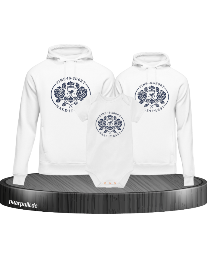 Time is short 3er Hoodies mit Baby Body
