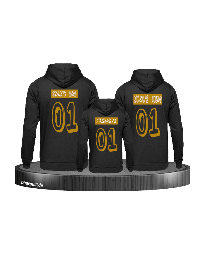 Mum and Dad, Kind Wunschname Familienlook Hoodies