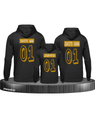 Mum and Dad, Kind Wunschname Familienlook Hoodies