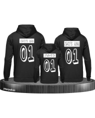 Mum and Dad, Kind Wunschname Familienlook Hoodies