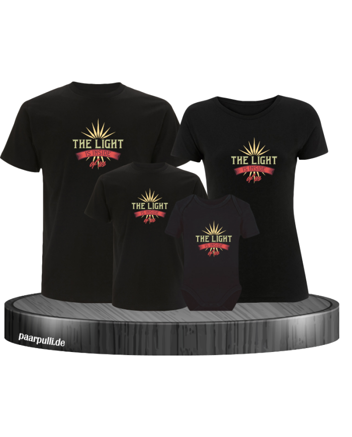 The Light inside of you 4er Familienset T-Shirts mit Babybody