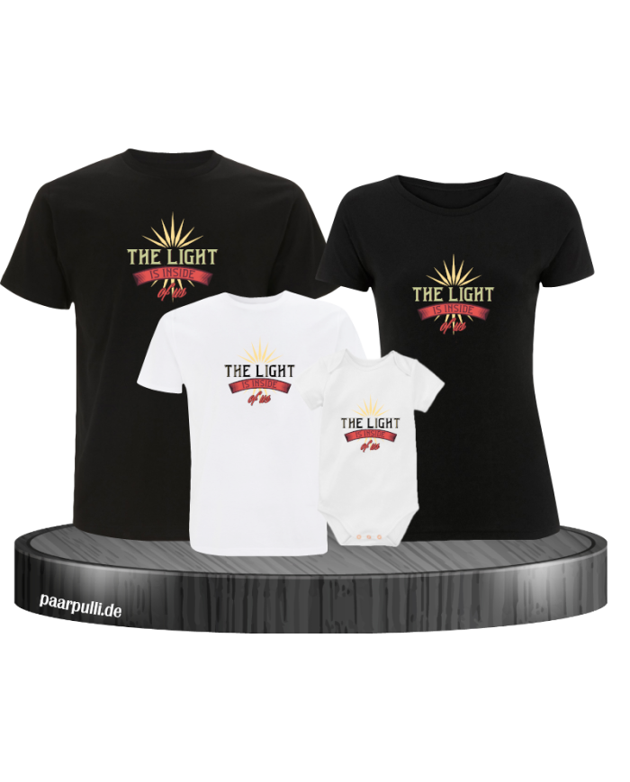 The Light inside of you 4er Familienset T-Shirts mit Babybody