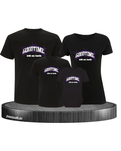 Goodtime with my Family 4er Familienset T-Shirts mit Babybody