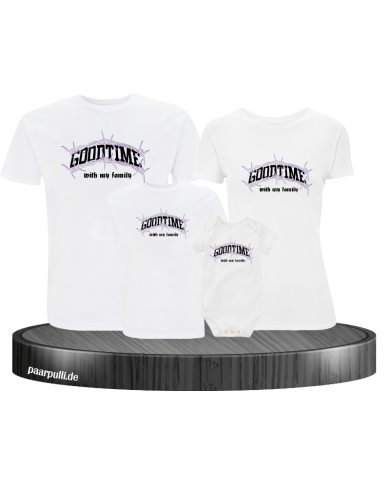 Goodtime with my Family 4er Familienset T-Shirts mit Babybody Goodtime with my Family 4er Familienset T-Shirts mit Babybody