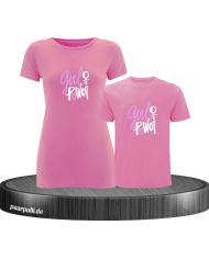 Girl Power Partnerlook T-Shirts für Mutter und Kind