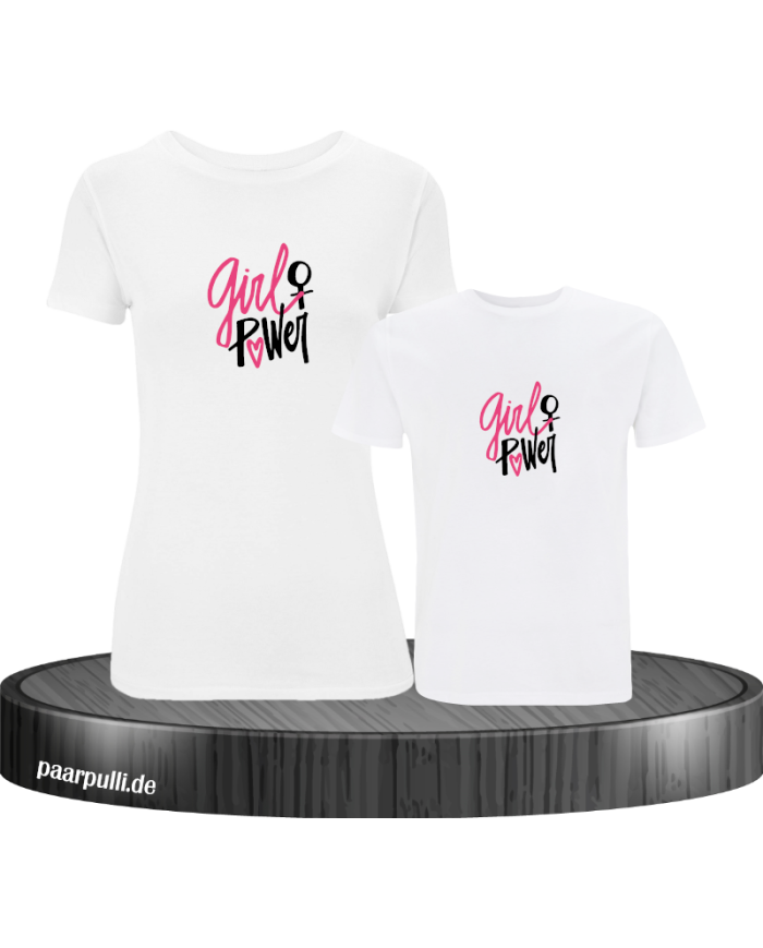 Girl Power Partnerlook T-Shirts für Mutter und Kind