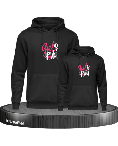 Girl Power Partnerlook Mutter und Kind Hoodies Girl Power Partnerlook Mutter und Kind Hoodies