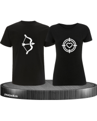 Pfeil und Bogen Herzscheibe schwarz