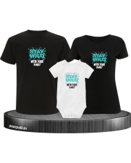 Stay Wild with your Family 3er Familienset T-Shirts mit  Babybody