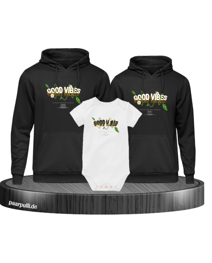 Good Vibe 3er Hoodies mit Baby Body