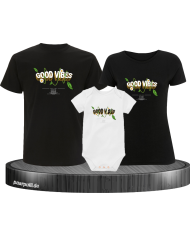 Good Vibe 3er Familienset T-Shirts mit Babybody
