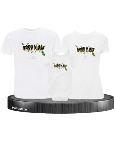 Good Vibe 3er Familienset T-Shirts mit Babybody Good Vibe 3er Familienset T-Shirts mit Babybody