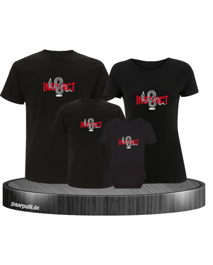Instinct Family 4er Familienset T-Shirts mit Babybody