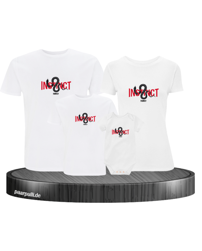 Instinct Family 4er Familienset T-Shirts mit Babybody