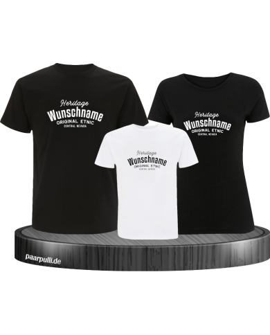 Heritage Wunschname 3er Familienset T-Shirts Heritage Wunschname 3er Familienset T-Shirts