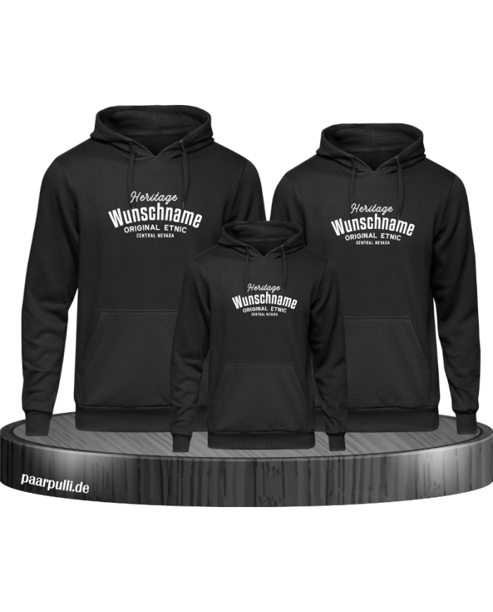 Heritage Wunschname 3er Hoodies