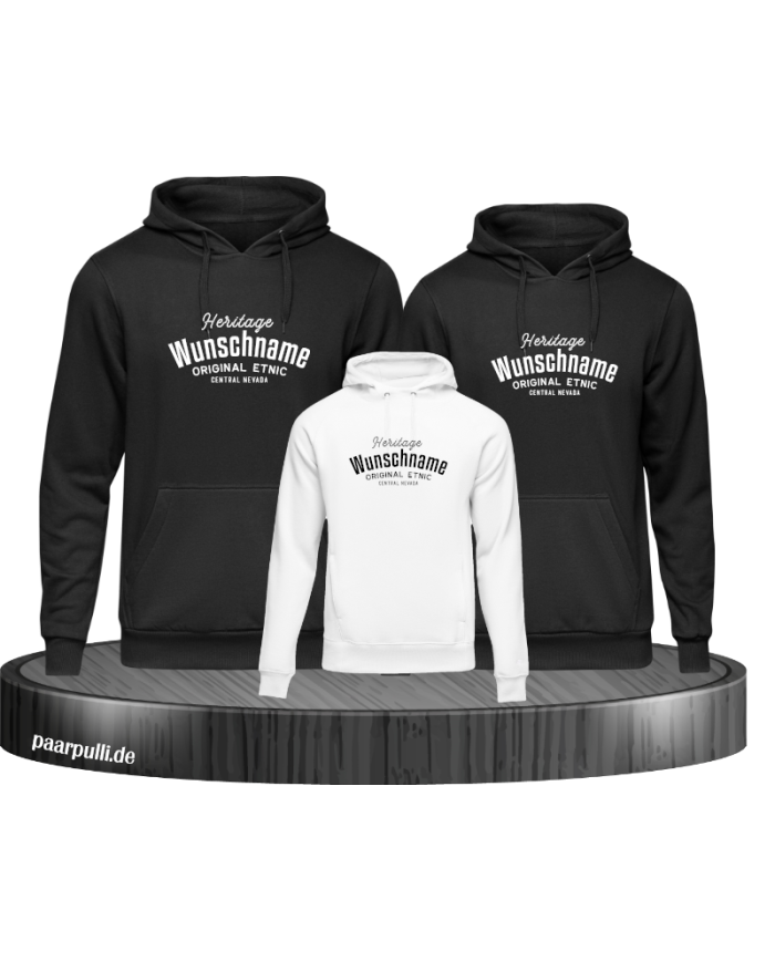 Heritage Wunschname 3er Hoodies