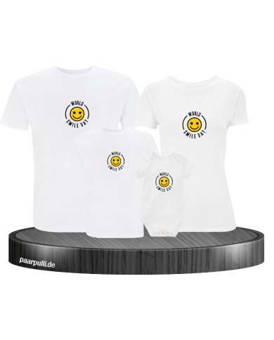World Smile Day 4er Familienset T-Shirts mit Babybody World Smile Day 4er Familienset T-Shirts mit Babybody