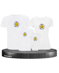 World Smile Day 4er Familienset T-Shirts mit Babybody