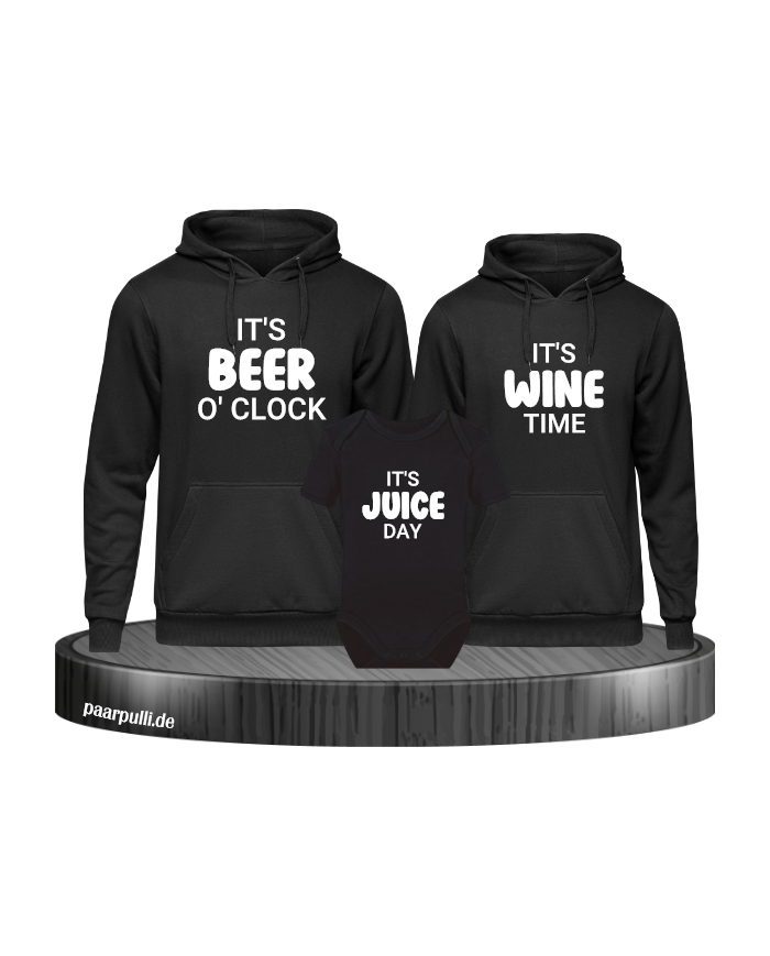 It's beer o'clock It's wine time It's juice day