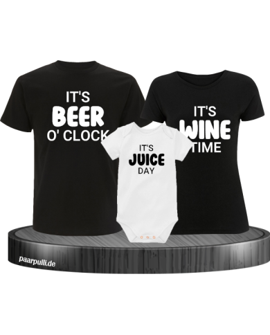 It's beer o'clock It's wine time It's juice day