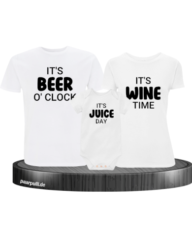 It's beer o'clock It's wine time It's juice day