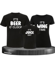 It's beer o'clock It's wine time It's juice day