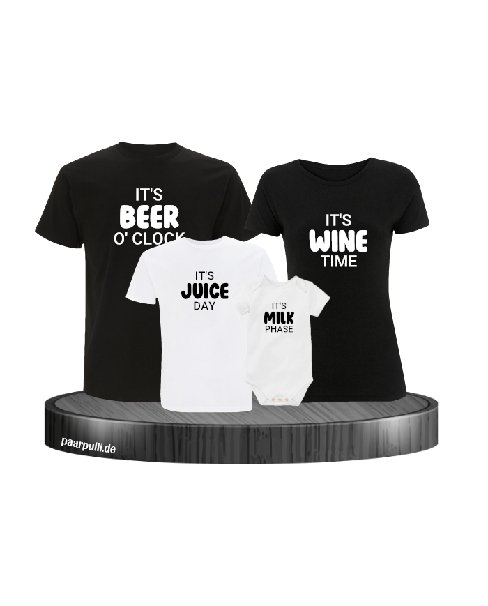 It's beer o'clock It's wine time It's juice day