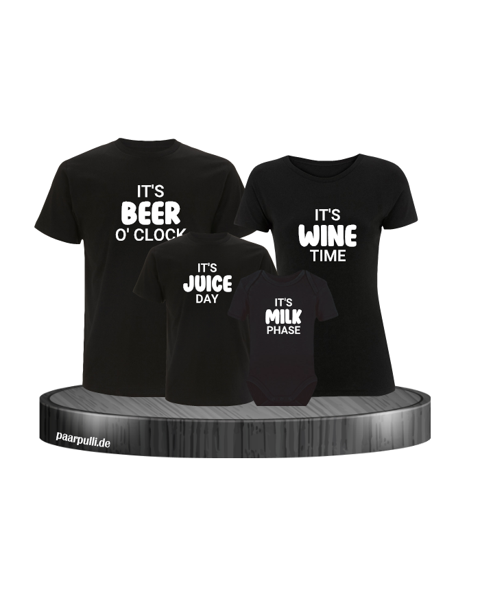 It's beer o'clock It's wine time It's juice day