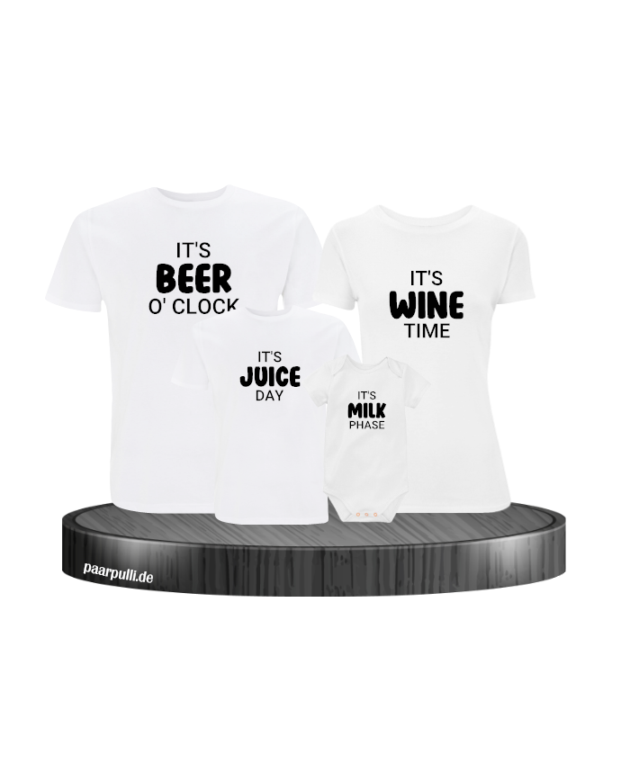 It's beer o'clock It's wine time It's juice day