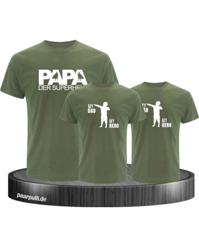 Papa Der Superheld 3er Familien T-Shirt Papa Der Superheld 3er Familien T-Shirt