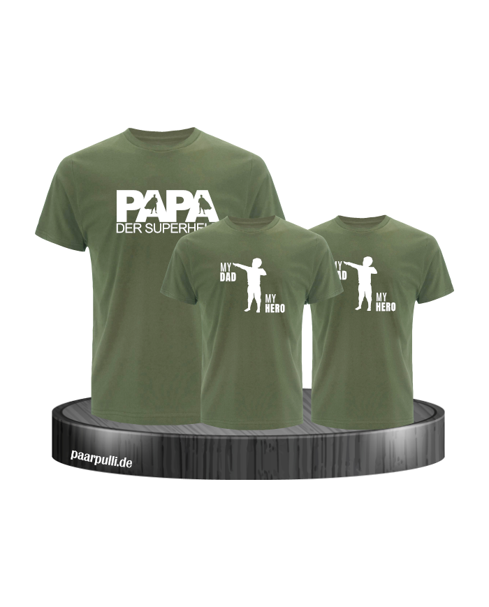 Papa Der Superheld 3er Familien T-Shirt