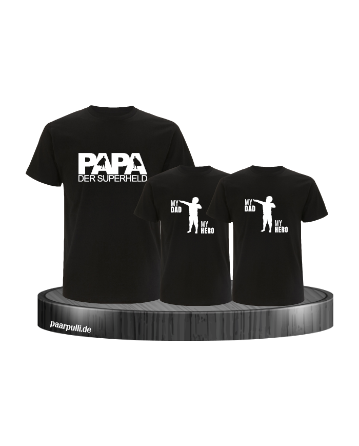 Papa Der Superheld 3er Familien T-Shirt