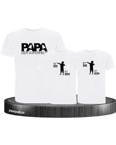 Papa Der Superheld 3er Familien T-Shirt Papa Der Superheld 3er Familien T-Shirt