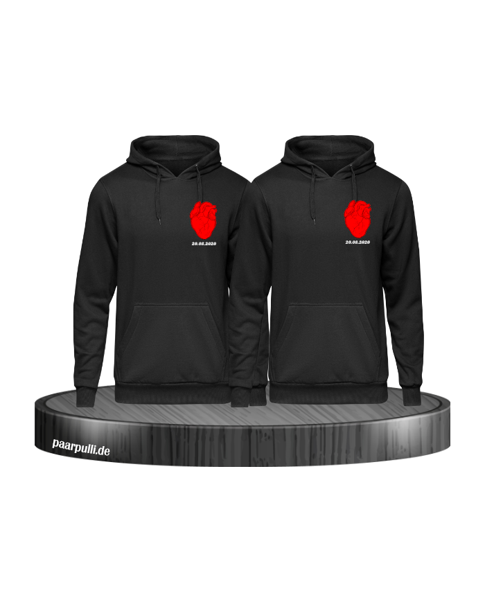 Herz Datum Pullover Partnerlook Sed