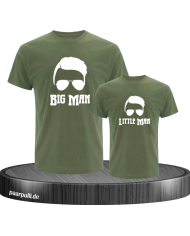 Vater&Sohn Family Shirt Set mit Big Man und little man khaki
