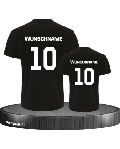 Vater und Sohn Set mit Wunschnamen und Zahl Vater und Sohn Set mit Wunschnamen und Zahl
