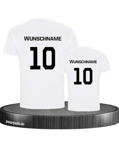 Vater und Sohn Set mit Wunschnamen und Zahl Vater und Sohn Set mit Wunschnamen und Zahl