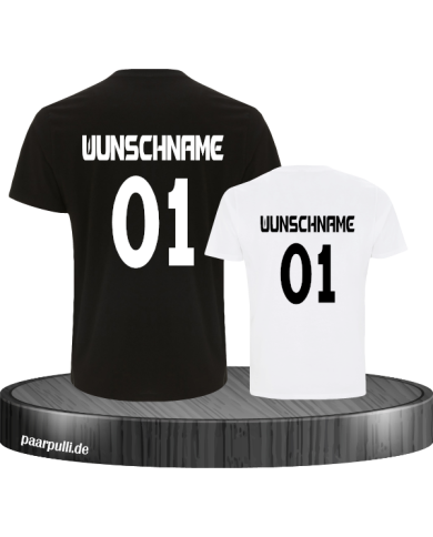 Vater Tochter Set  mit Wunschnamen und Zahl Vater Tochter Set  mit Wunschnamen und Zahl